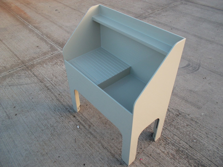 polypropylene sink unit complete with draining board.
